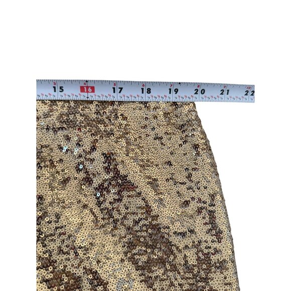 INC Gold Ruched Sequin Zip Skirt Size XXL - Picture 8 of 12